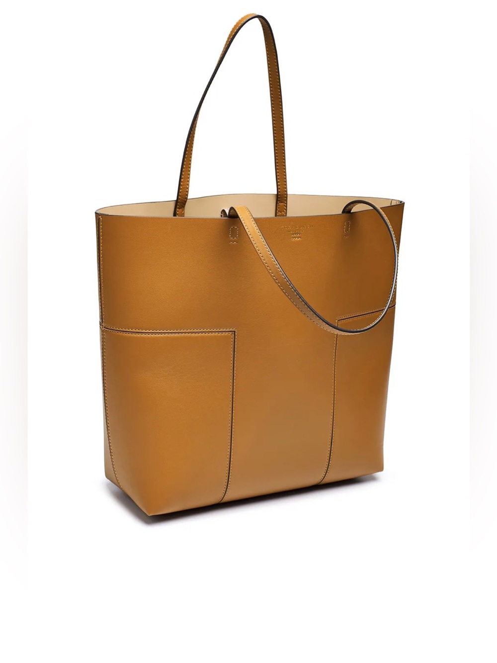 Tory Burch Cognac Leather Tote with Removable Pouch medium - Picture 3 of 14